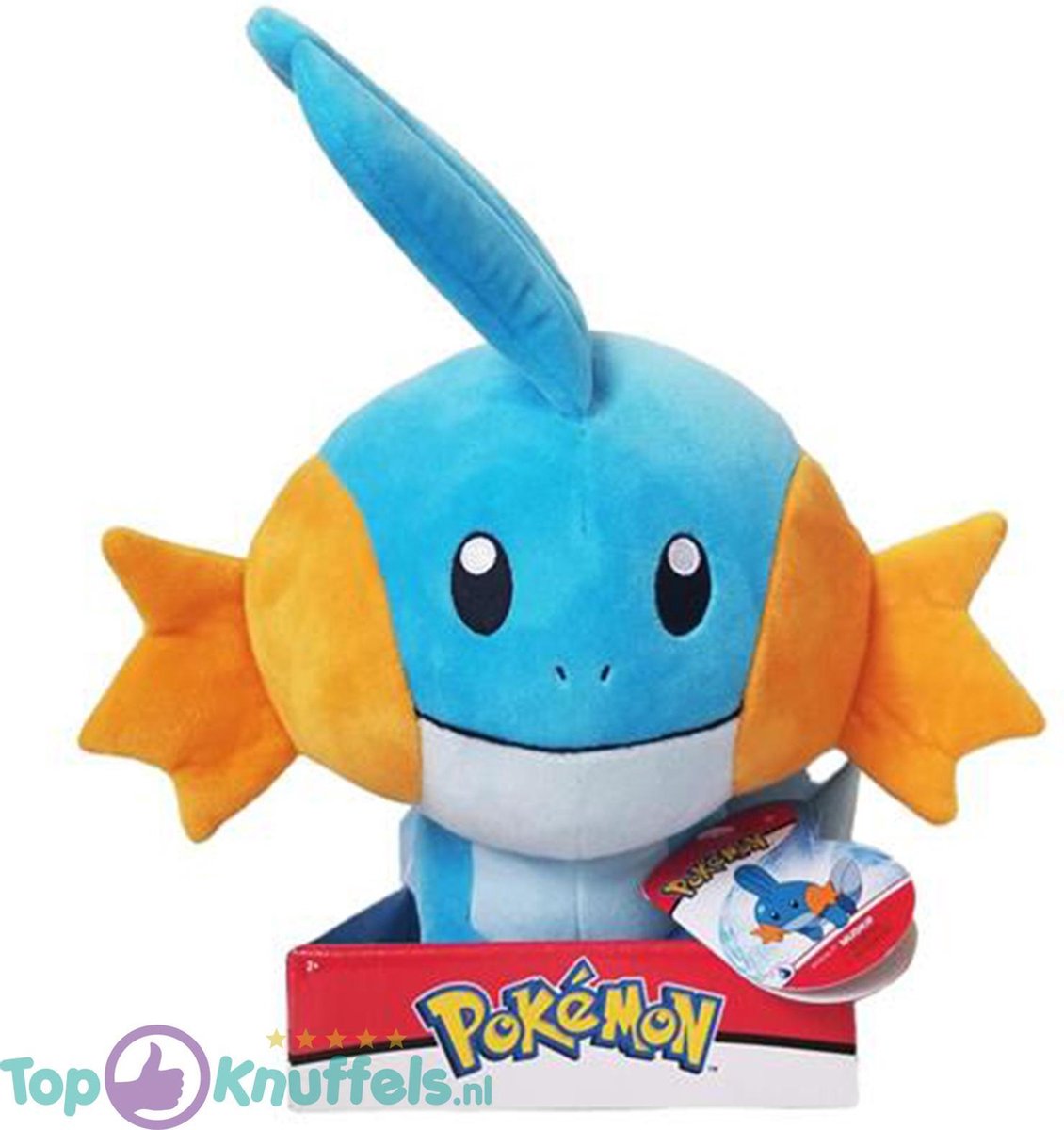 Pokemon Mudkip Pluche Knuffel 32 cm | Pokemon Wicked Cool Toys | Pokémon Plush Peluche Toy | Speelgoed Knuffeldier voor kinderen